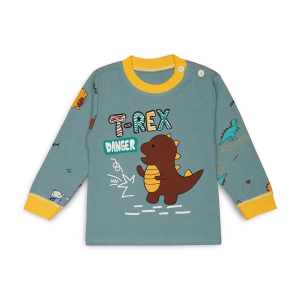 Boys & Girls Cotton Kids Full T-shirt Pant Clothing set/Night Dress (Sky Blue)-BD197