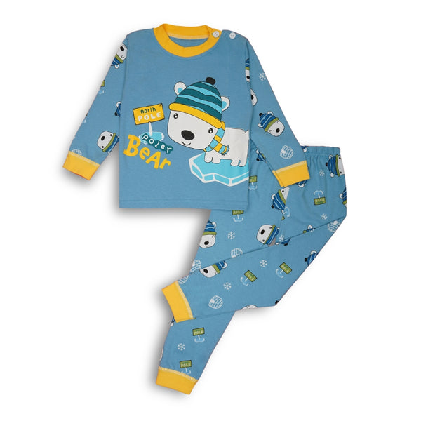 Boys & Girls Cotton Kids Full T-shirt Pant Clothing set/Night Dress (Blue)-BD200