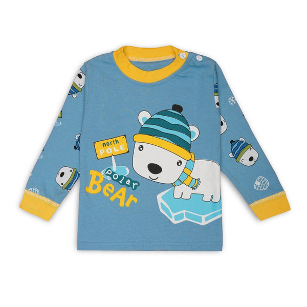 Boys & Girls Cotton Kids Full T-shirt Pant Clothing set/Night Dress (Blue)-BD200