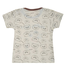 Boys & Girls Cotton Kids Half T-shirt Pant Clothing set/Night Dress (Beige,Brown)-BD209