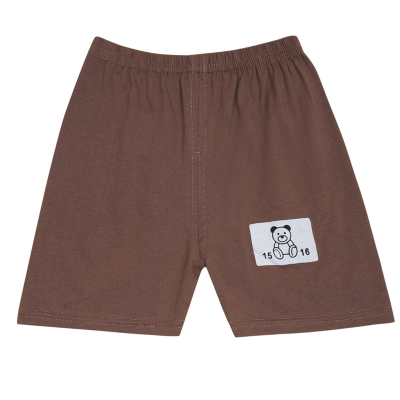 Boys & Girls Cotton Kids Half T-shirt Pant Clothing set/Night Dress (Beige,Brown)-BD209