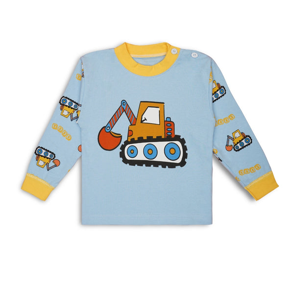 Boys & Girls Cotton Kids Half T-shirt Pant Clothing set/Night Dress (Light Blue)-BD212
