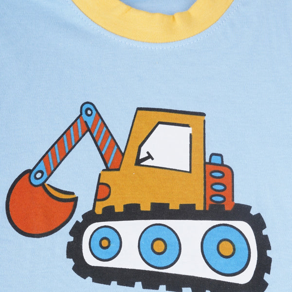 Boys & Girls Cotton Kids Half T-shirt Pant Clothing set/Night Dress (Light Blue)-BD212