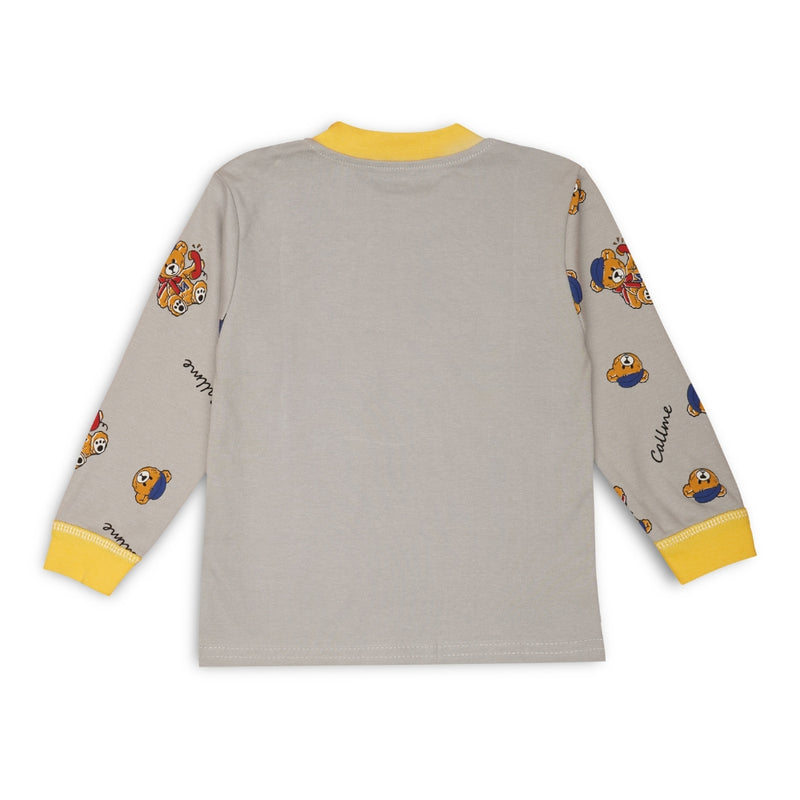 Boys & Girls Cotton Kids Half T-shirt Pant Clothing set/Night Dress (Grey)-BD215