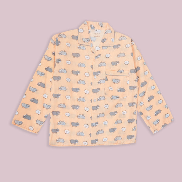 Boys Animal Print Cotton Nightwear/Night Suit