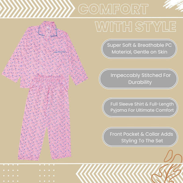 Boys Animal Print Cotton Nightwear/Night Suit