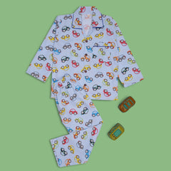 Baby Boys Cotton Top and Pyjama Combo Set Baby Dress/Night Suit (Light Blue)-BD298