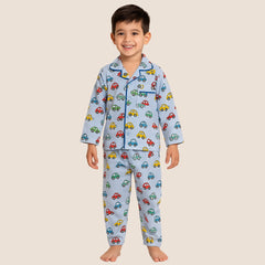 Baby Boys Cotton Top and Pyjama Combo Set Baby Dress/Night Suit (Light Blue)-BD298