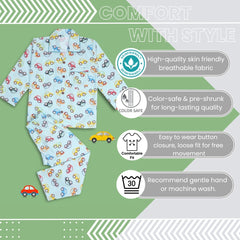 Baby Boys Cotton Top and Pyjama Combo Set Baby Dress/Night Suit (Mint)-BD304