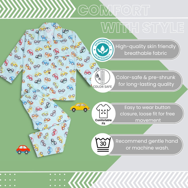 Baby Boys Cotton Top and Pyjama Combo Set Baby Dress/Night Suit (Mint)-BD304