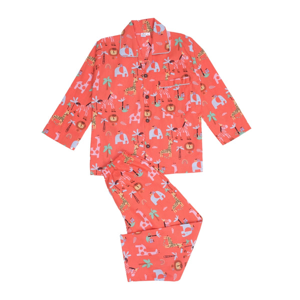 Baby Boys Cotton Top and Pyjama Combo Set Baby Dress/Night Suit (Orange)-BD310