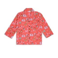 Baby Boys Cotton Top and Pyjama Combo Set Baby Dress/Night Suit (Orange)-BD310