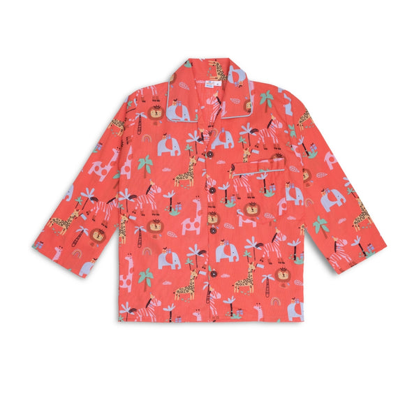 Baby Boys Cotton Top and Pyjama Combo Set Baby Dress/Night Suit (Orange)-BD310