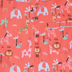 Baby Boys Cotton Top and Pyjama Combo Set Baby Dress/Night Suit (Orange)-BD310