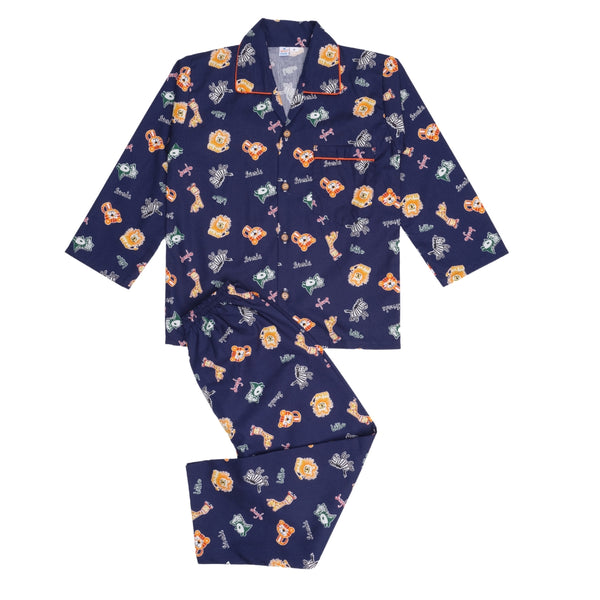 Baby Boys Cotton Top and Pyjama Combo Set Baby Dress/Night Suit (Navy,Blue)-BD316