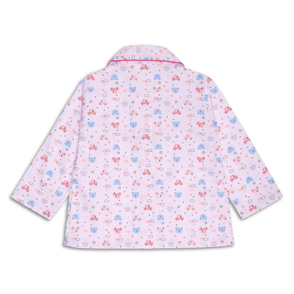 Baby Girls Cotton Top and Pyjama Combo Set Baby Dress/Night Suit (Baby Pink)-BD322