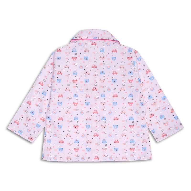 Baby Girls Cotton Top and Pyjama Combo Set Baby Dress/Night Suit (Baby Pink)-BD322