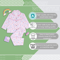 Baby Girls Cotton Top and Pyjama Combo Set Baby Dress/Night Suit (Baby Pink)-BD322