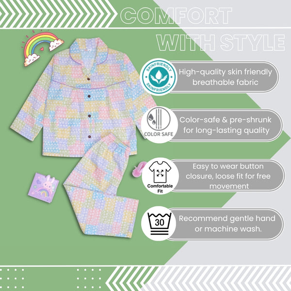 Baby Girls Cotton Top and Pyjama Combo Set Baby Dress/Night Suit (Multicolor)-BD328