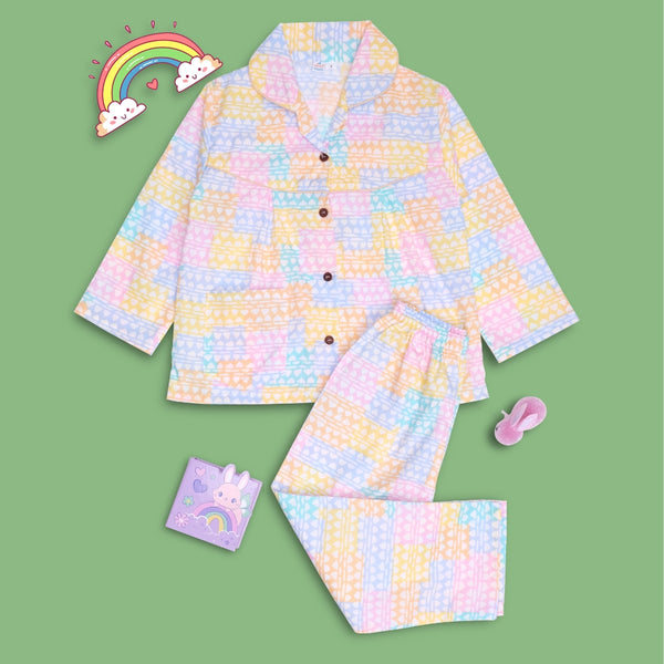 Baby Girls Cotton Top and Pyjama Combo Set Baby Dress/Night Suit (Multicolor)-BD334