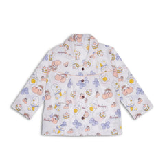 Baby Girls Cotton Top and Pyjama Combo Set Baby Dress/Night Suit (White,Purple)-BD346