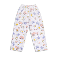 Baby Girls Cotton Top and Pyjama Combo Set Baby Dress/Night Suit (White,Purple)-BD346