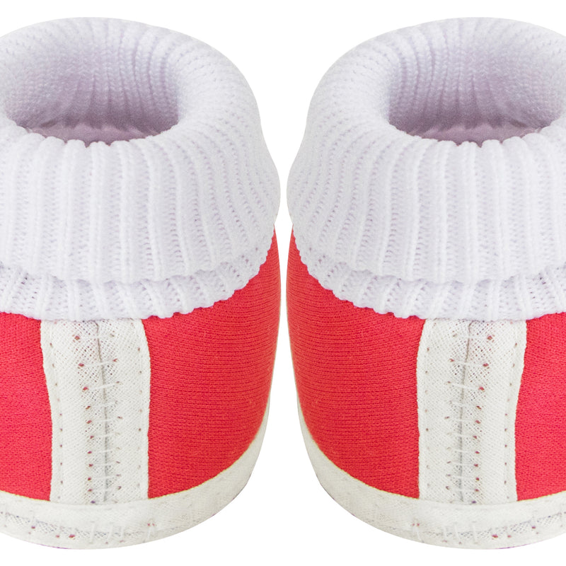 Baby Unisex Cotton Butterfly Frill Red,White Booties-BT1147
