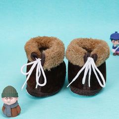 6 To 12 Months I Love Mom and Dad Print Velvet Booties