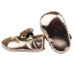 Baby Girls Synthetic Belly Booties (Brown)-BT1611