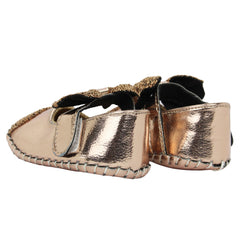 Baby Girls Synthetic Belly Booties (Brown)-BT1611