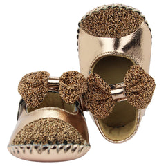 Baby Girls Synthetic Belly Booties (Brown)-BT1611