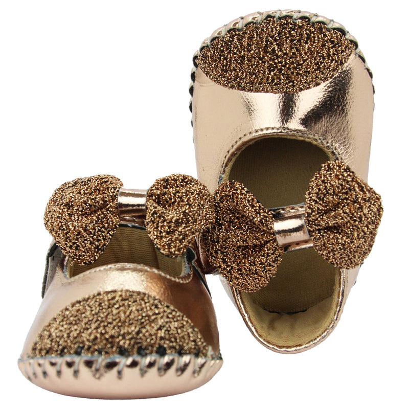 Baby Girls Synthetic Belly Booties (Brown)-BT1611