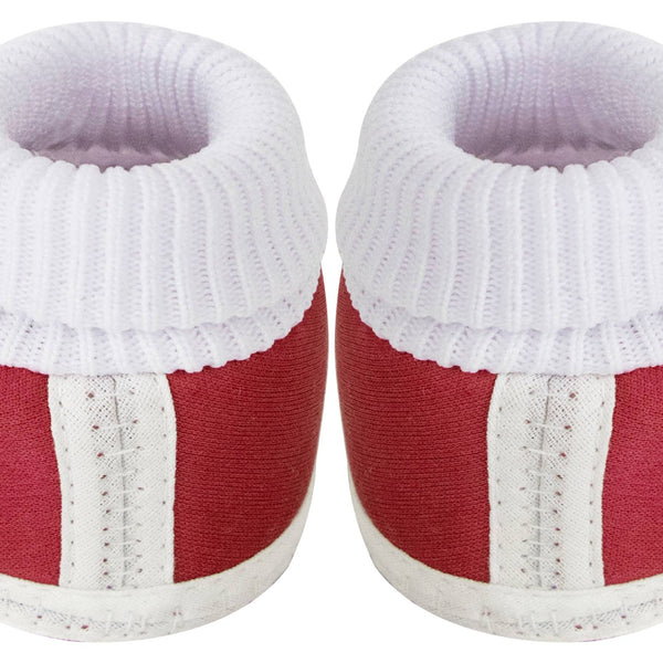 6 To 12 Months Baby Girls & Baby Boys Soft Cotton Butterfly Booties (White, Maroon)-BT17
