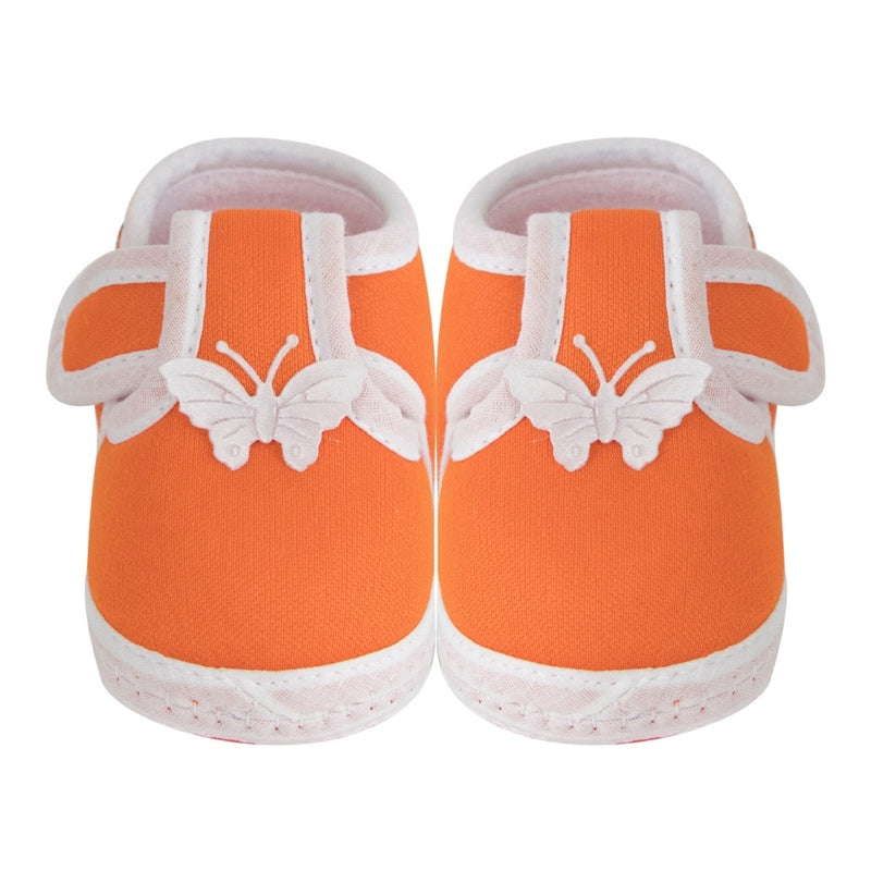 Neska Moda 6 To 12 Months Baby Boys & Girls Cotton Butterfly Velcro Booties