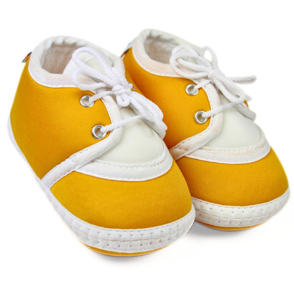 6 To 12 Months Baby Boys & Girls Cute Soft Cotton Pre-Walker Lace Booties (Turmeric)-BT2162