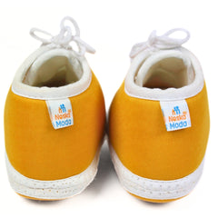 6 To 12 Months Baby Boys & Girls Cute Soft Cotton Pre-Walker Lace Booties (Turmeric)-BT2162