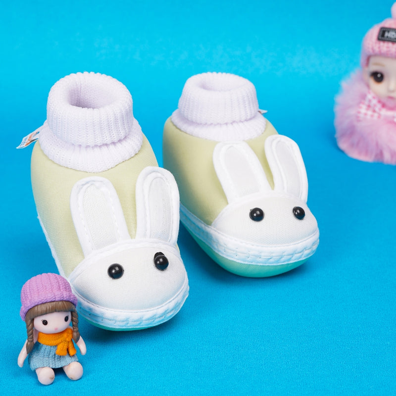 6 To 12 Months Baby Boys & Baby Girls Cute Soft Cotton Pre-Walker Rabbit Face Booties
