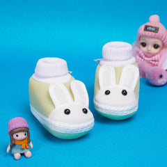 6 To 12 Months Baby Boys & Baby Girls Cute Soft Cotton Pre-Walker Rabbit Face Booties