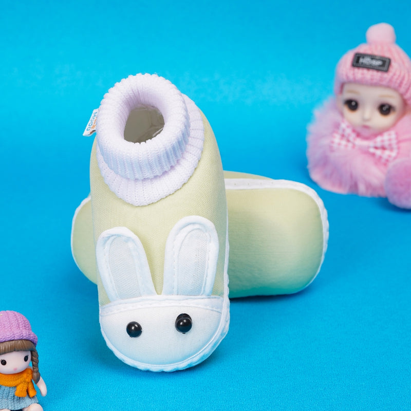 6 To 12 Months Baby Boys & Baby Girls Cute Soft Cotton Pre-Walker Rabbit Face Booties