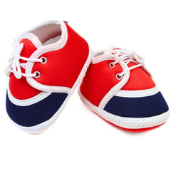 6 To 12 Months Baby Boys & Girls Soft Cotton Pre-Walker Lace Plain Booties (Red,Black)-BT2306