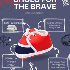6 To 12 Months Baby Boys & Girls Soft Cotton Pre-Walker Lace Plain Booties (Red,Black)-BT2306