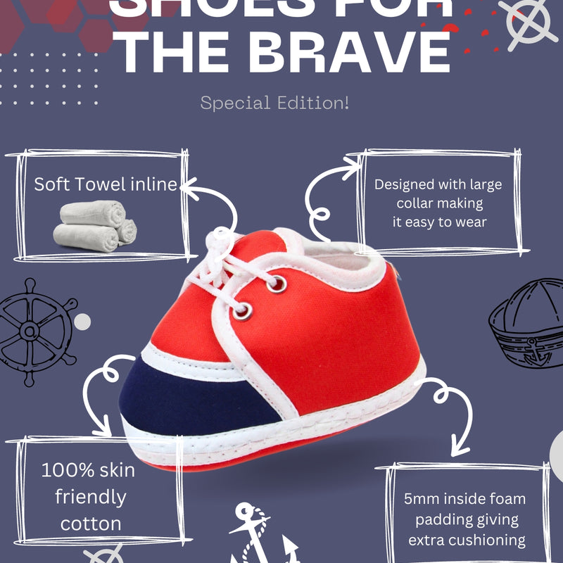 6 To 12 Months Baby Boys & Girls Soft Cotton Pre-Walker Lace Plain Booties (Red,Black)-BT2306