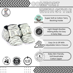 Baby Unisex Cotton Velcro Booties (Silver)-BT2523