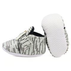 Baby Unisex Cotton Velcro Booties (Silver)-BT2523