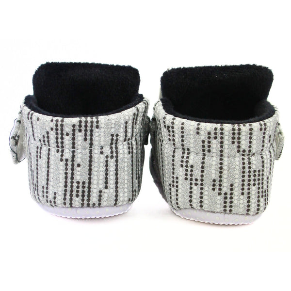 Baby Unisex Cotton Velcro Booties (Silver)-BT2523