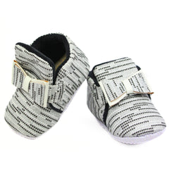 Baby Unisex Cotton Velcro Booties (Silver)-BT2523