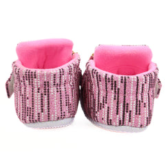 Baby Unisex Cotton Velcro Booties (Pink)-BT2524