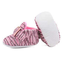 Baby Unisex Cotton Velcro Booties (Pink)-BT2524