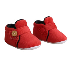 Baby Unisex Velvet Black,Red Velcro Shoe-BT2997