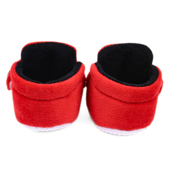 Baby Unisex Velvet Black,Red Velcro Shoe-BT2997